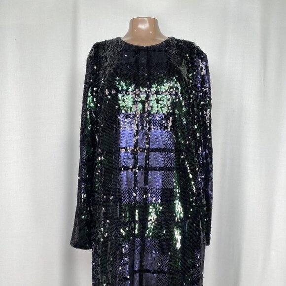 Brooks Brothers Women’s Sequin Motif Relaxed Shift Mini Dress Black/Multi Size 6 - Picture 1 of 11